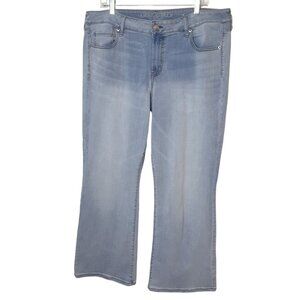 American Eagle Womens Plus Bootcut Jeans 20L Super Stretch Light Slimming Denim
